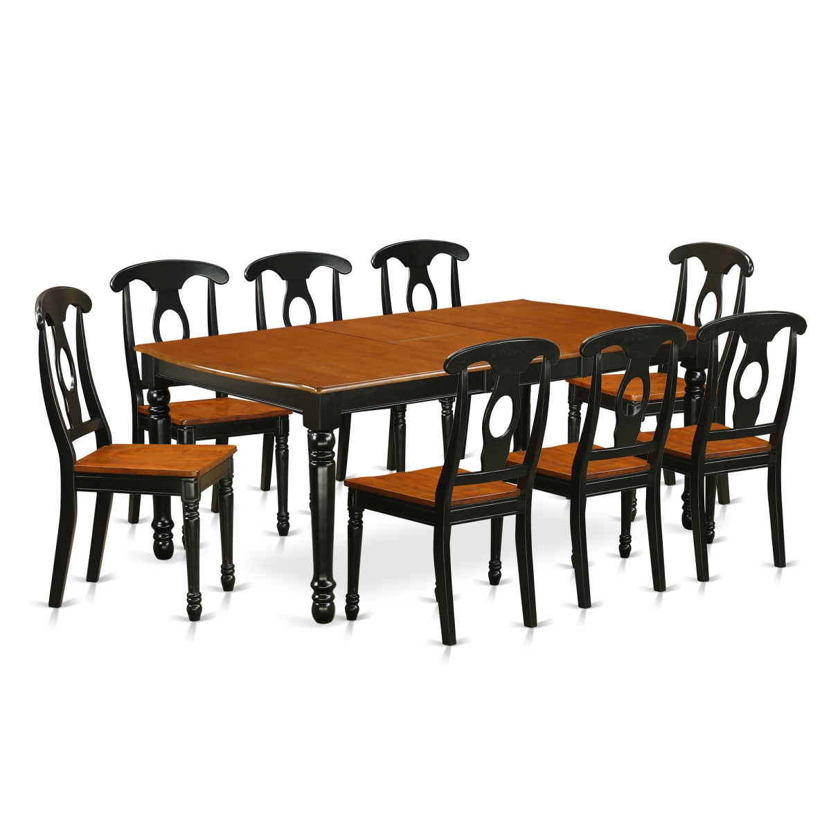 9 Piece Kitchen Tables & Chair set - Black & Cherry