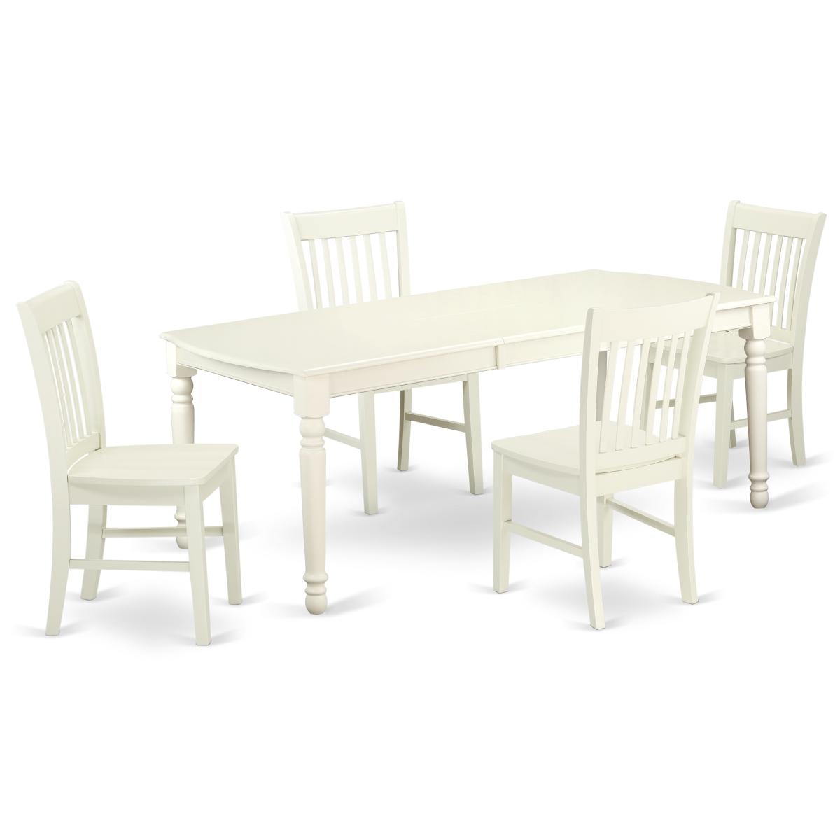 5 Piece Kitchen Tables & Chair set, Linen White