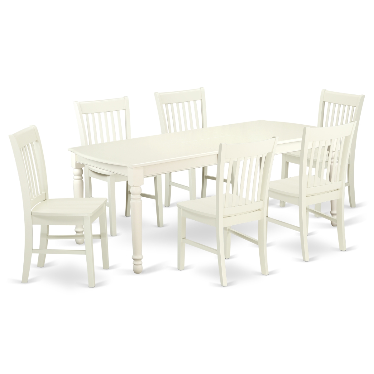 7 Piece Kitchen Tables & Chair set, Linen White
