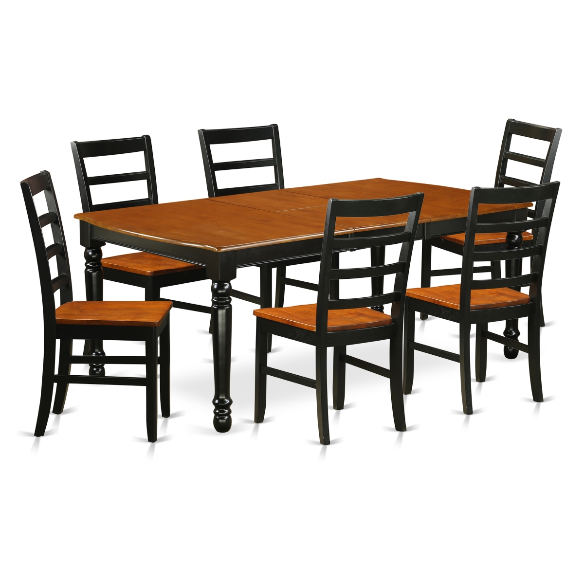 7 Piece Kitchen Tables & Chair set - Black & Cherry