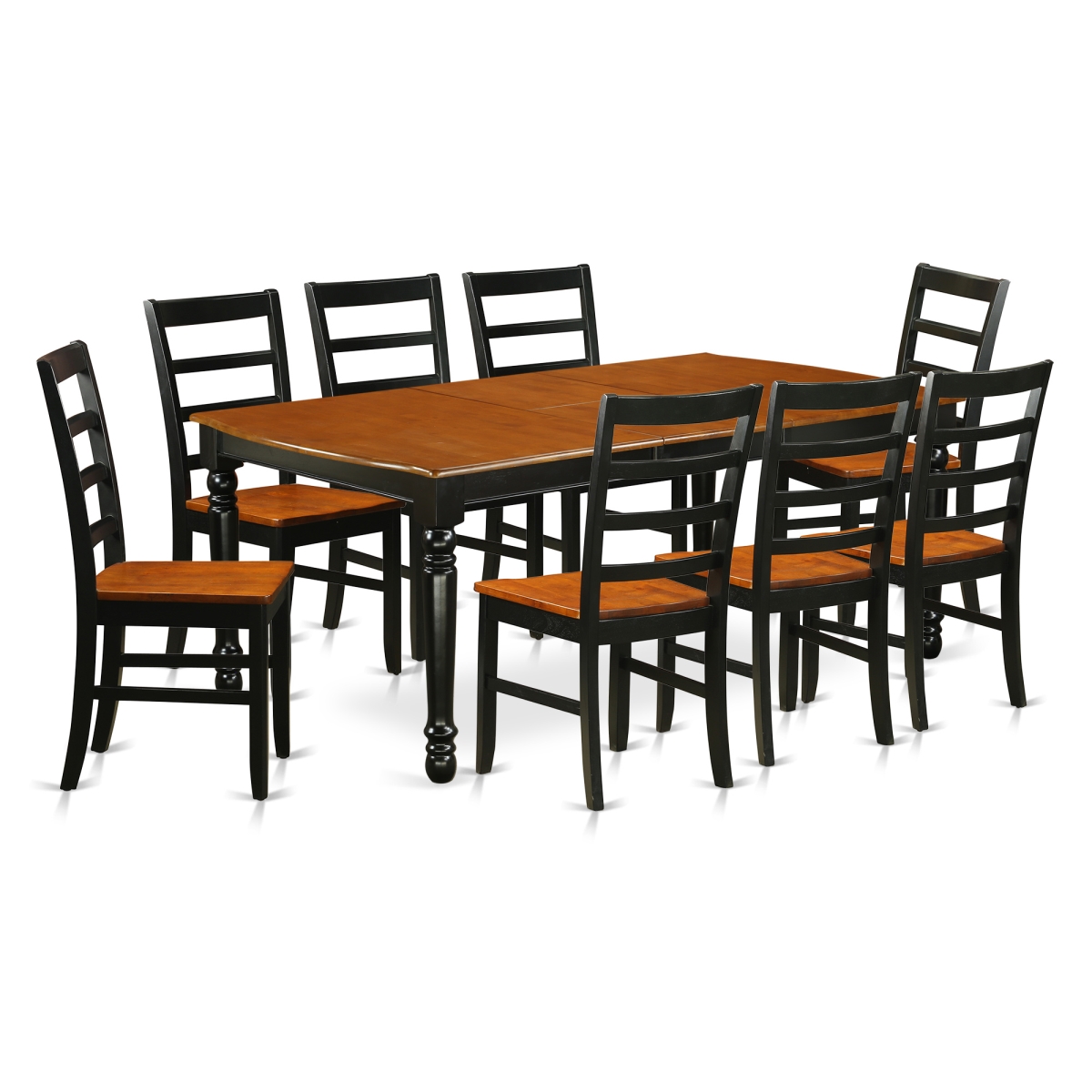 9 Piece Kitchen Tables & Chair set, Black & Cherry