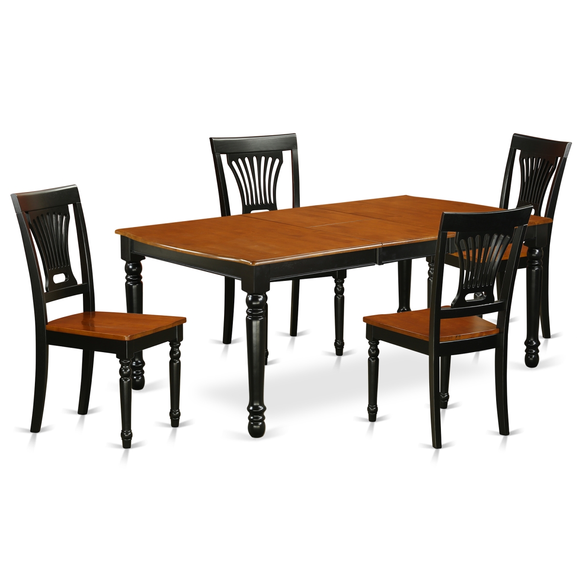 5 Piece Kitchen Tables & Chair set, Black & Cherry