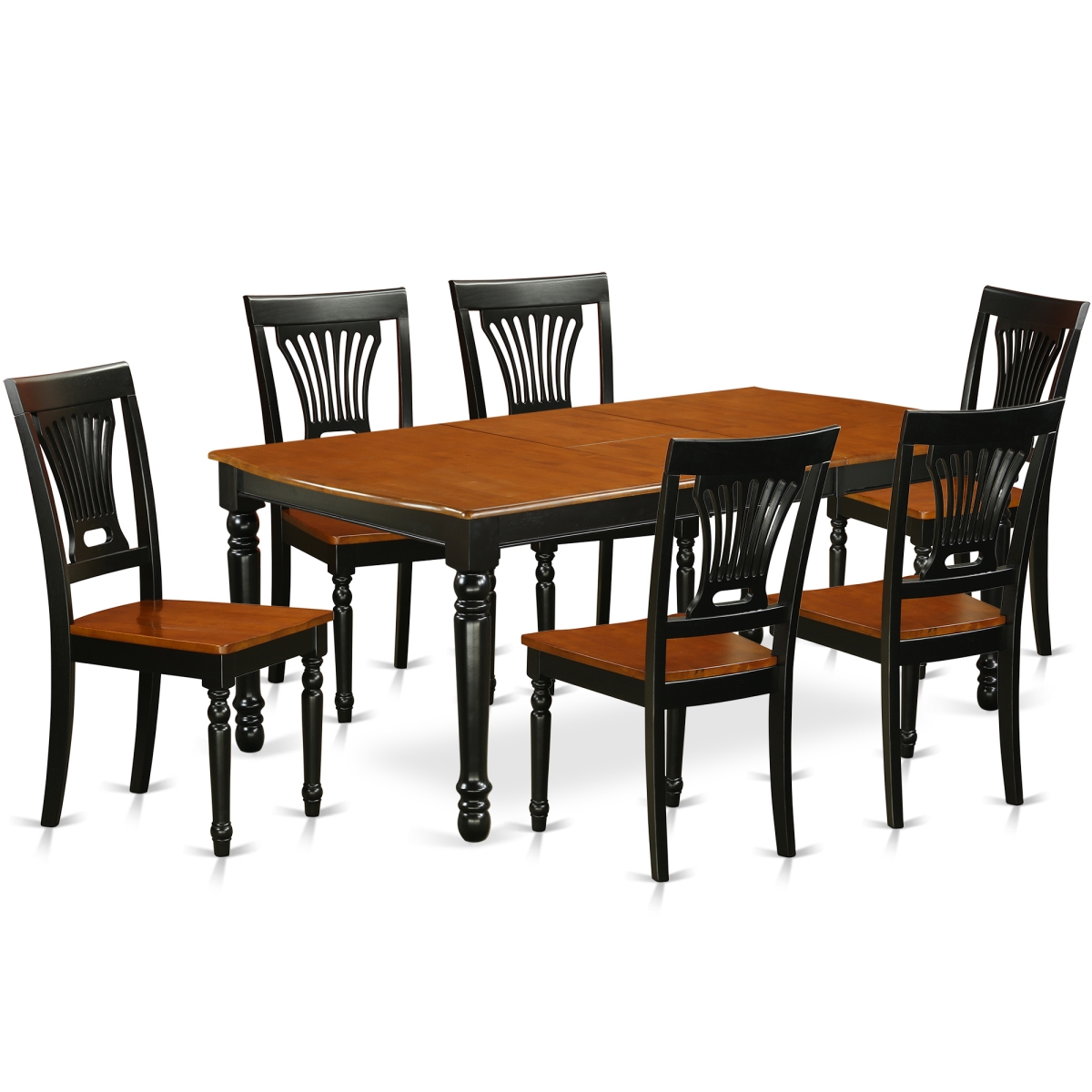 7 Piece Kitchen Tables & Chair set, Black & Cherry