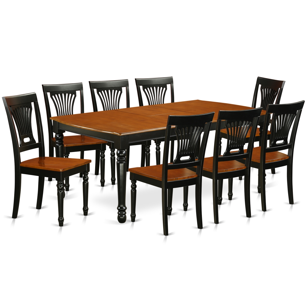 9 Piece Kitchen Tables & Chair set, Black & Cherry