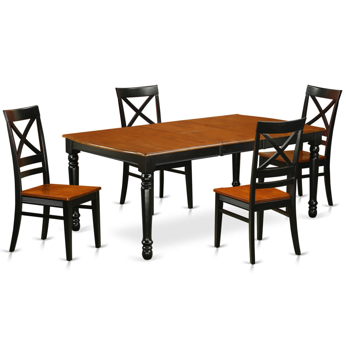 DOQU5-BCH-W 5 Piece Kitchen Tables & Chair set, Black & Cherry -  East West Furniture