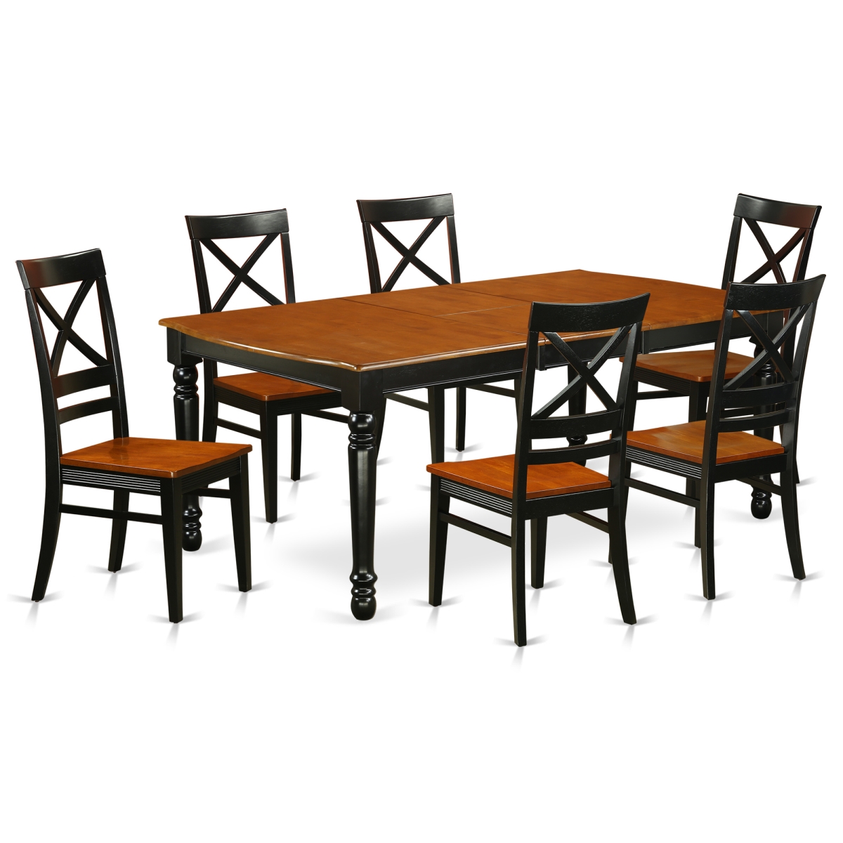 7 Piece Kitchen Tables & Chair set, Black & Cherry