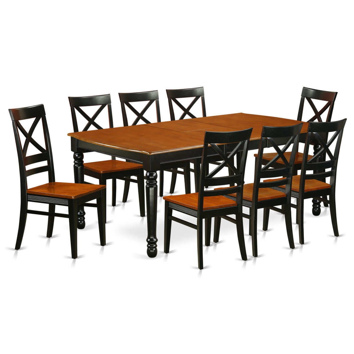 9 Piece Kitchen Tables & Chair set - Black & Cherry