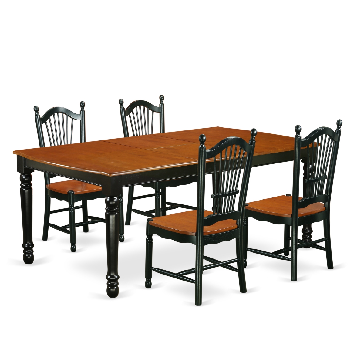 DOVE5-BCH-W 5 Piece Kitchen Tables & Chair set, Black & Cherry -  East West Furniture