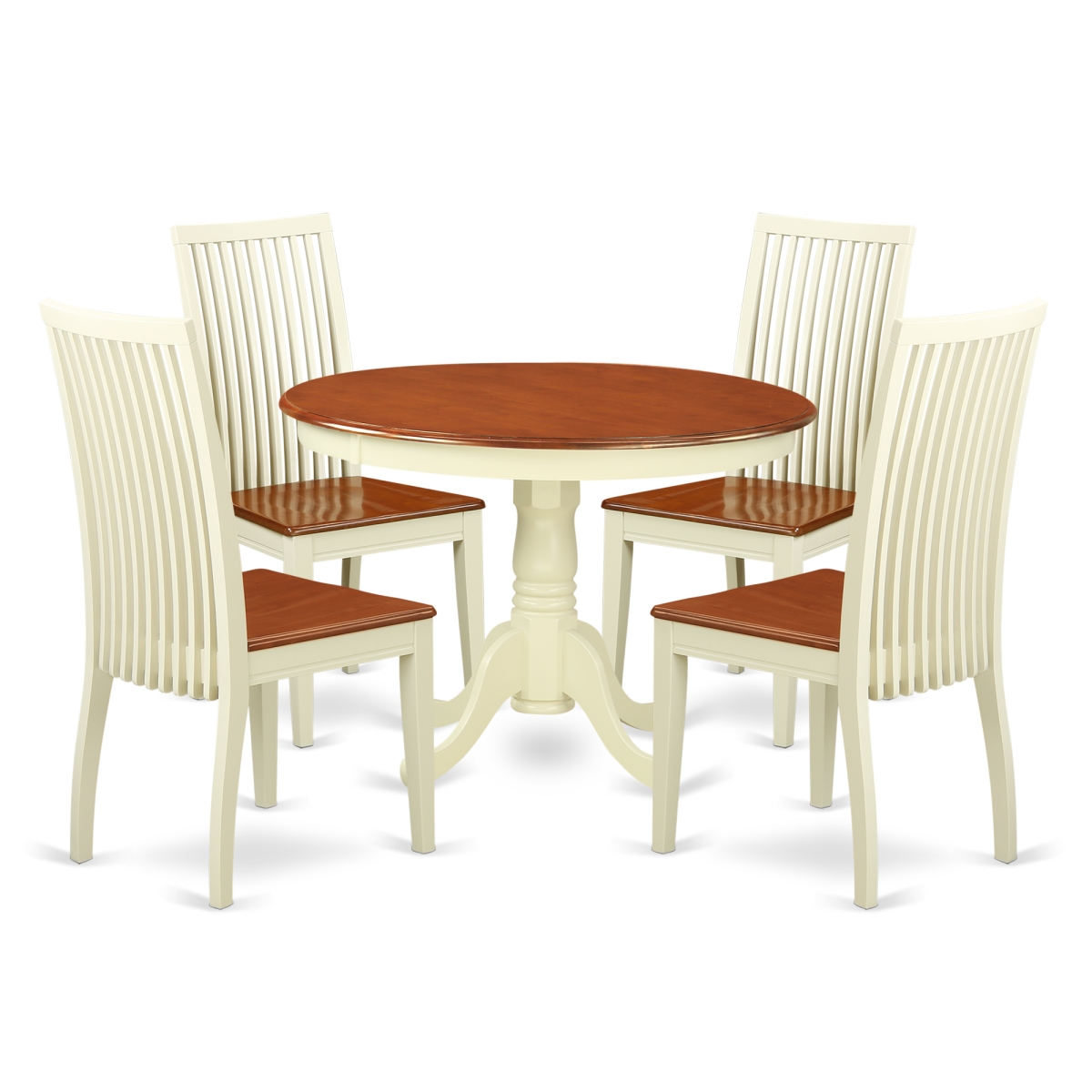 5 Piece Hartland Set, Black & Cherry