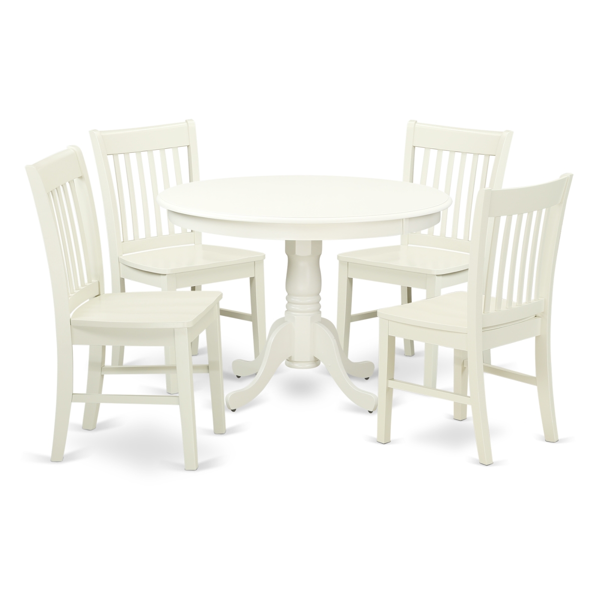 Picture of East West Furniture HLNO5-LWH-W 42 in. 5 Piece Hartland Set&#44; Linen White