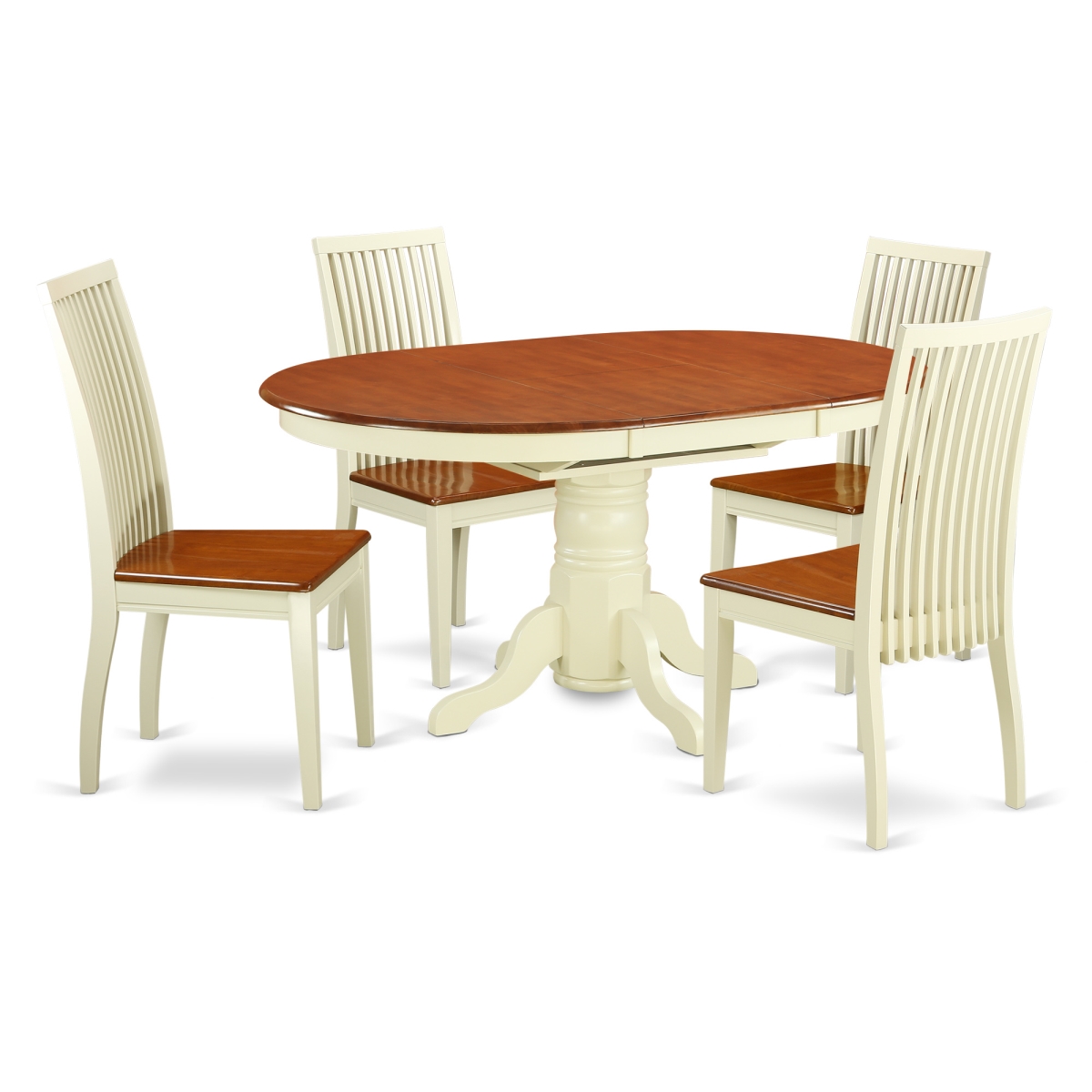 5 Piece Kitchen Tables & Chair set, Buttermilk & Cherry