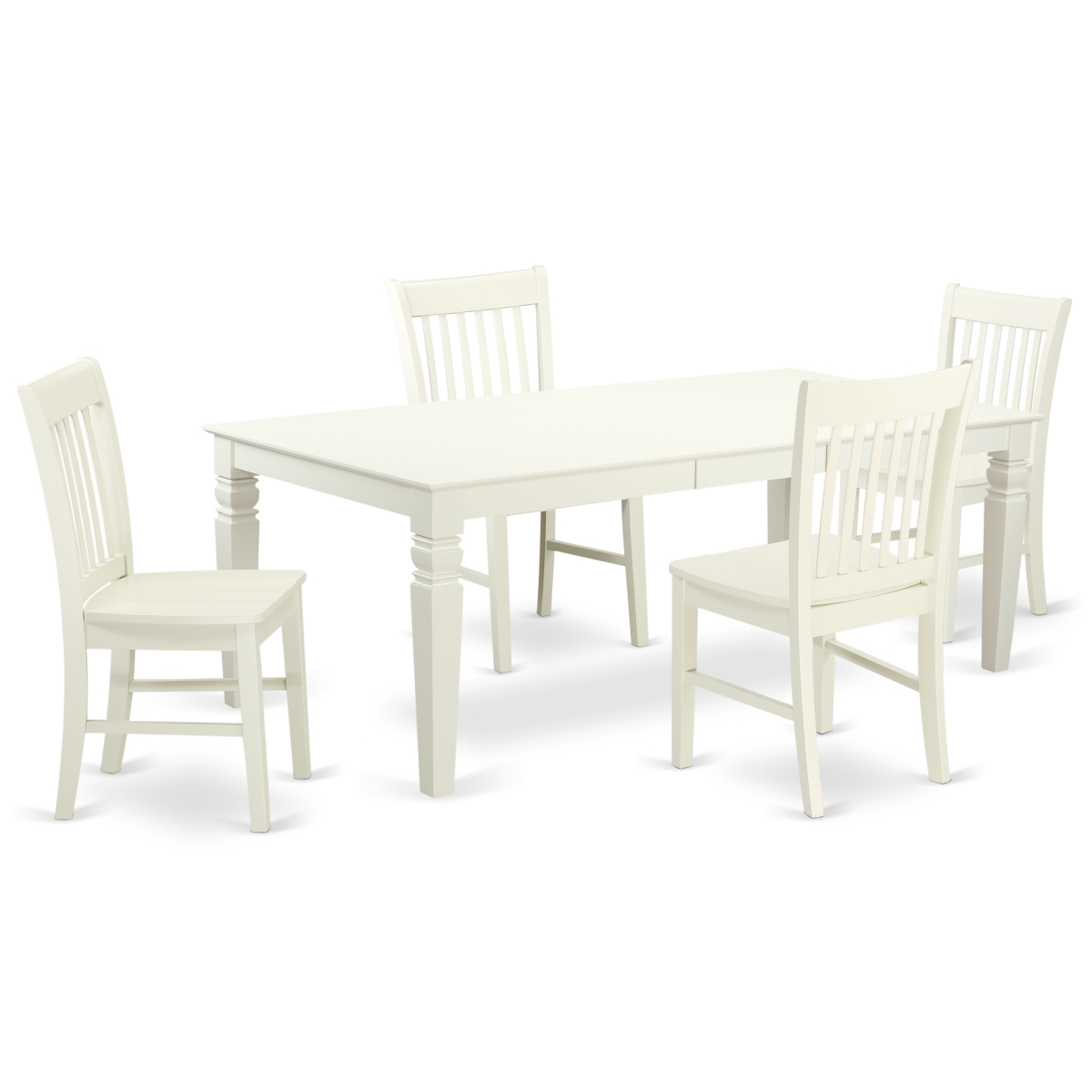 5 Piece Dining Room Set, Linen White