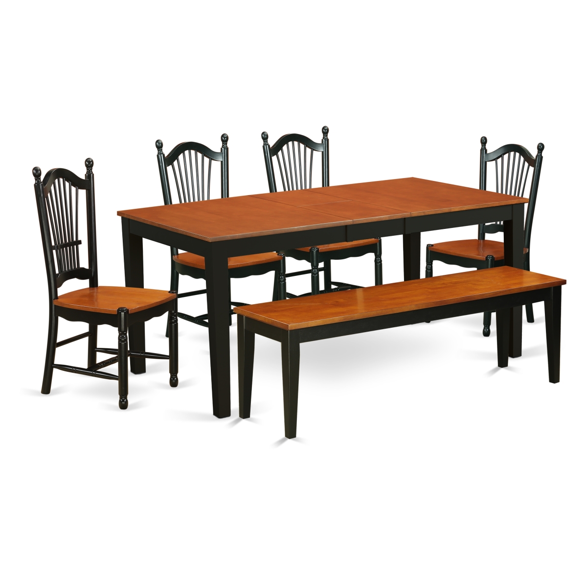 NIDO6-BCH-W PC Dining Room Set, Black & Cherry