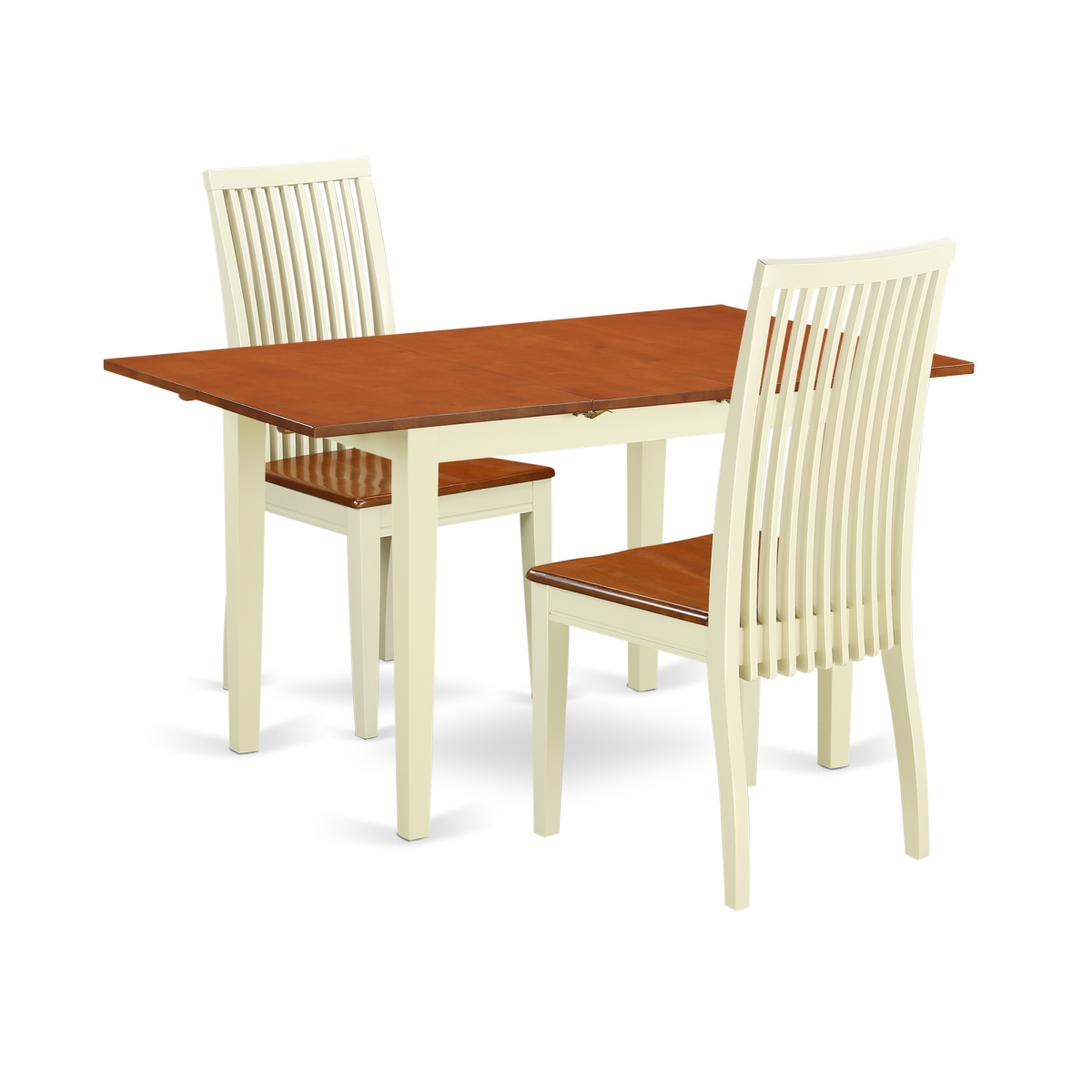 Picture of East West Furniture NOIP3-BMK-W 3 Piece Dinette Table Set&#44; Linen White