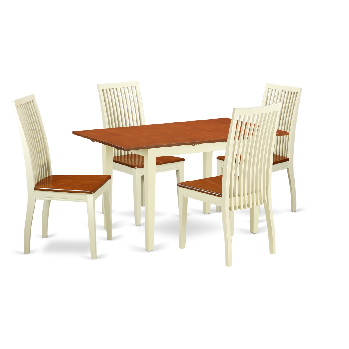 Picture of East West Furniture NOIP5-BMK-W 5 Piece Dinette Table Set&#44; Linen White