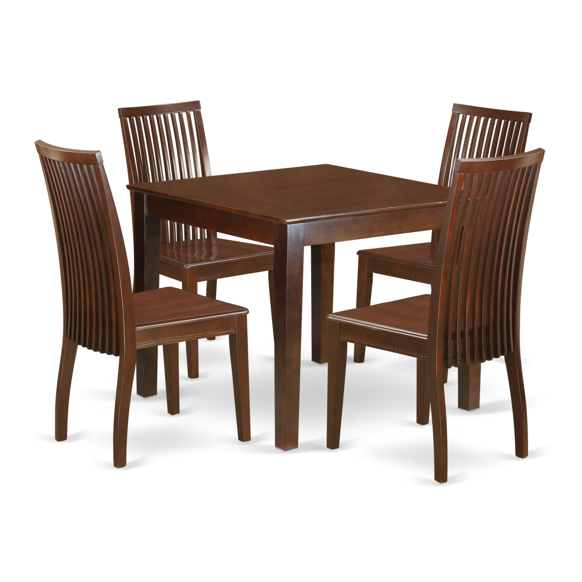 Picture of East West Furniture OXIP5-MAH-W 5 Piece Dinette Table Set&#44; Mahogany