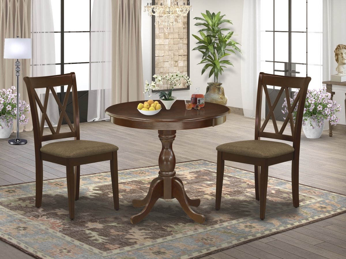 3 Piece Antique Dining Room Table Set - Linen White