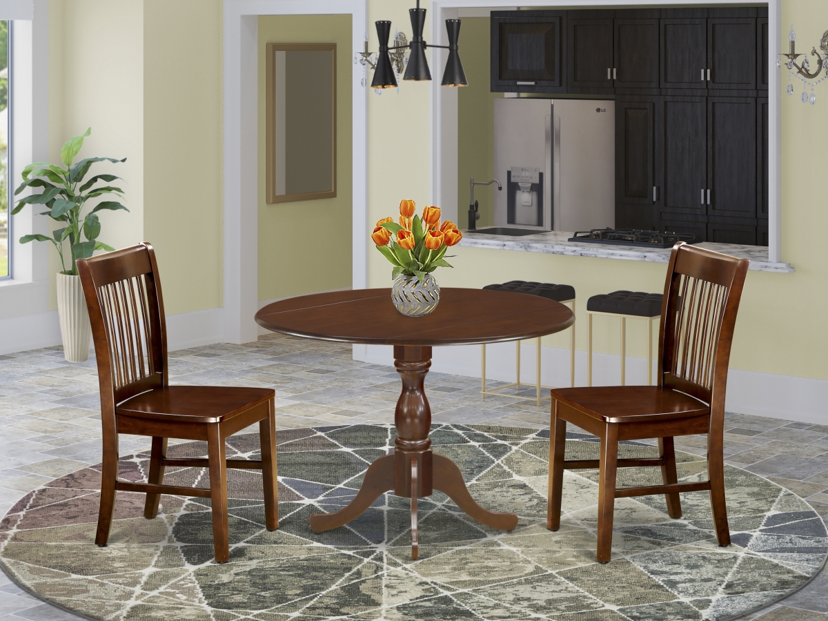 3 Piece Dublin Kitchen Dining Table Set - Mahogany