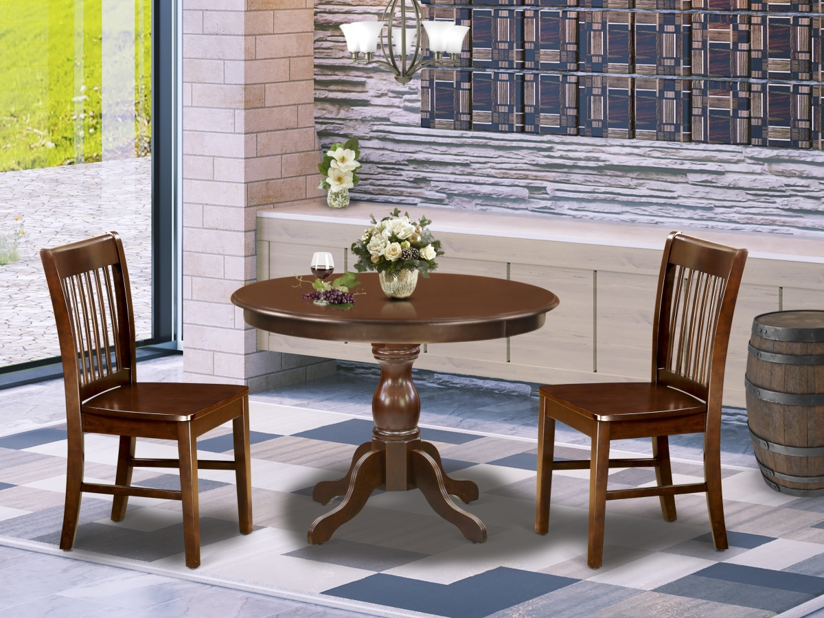 3 Piece Hartland Modern Dining Table Set - Mahogany