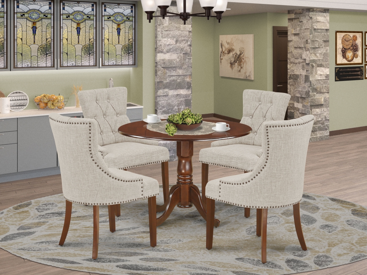 5 Piece Dublin Dining Set - Mahogany & Doeskin