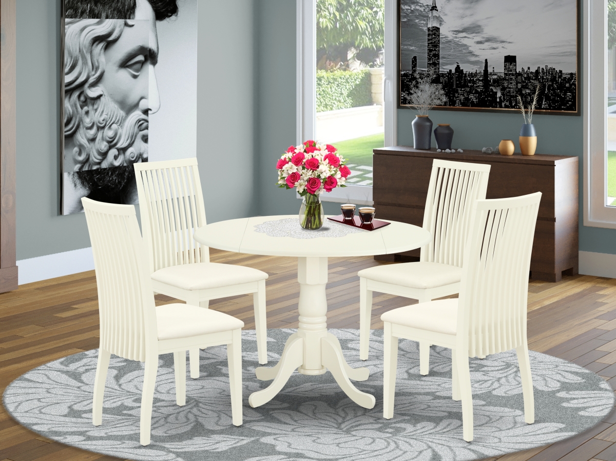 5 Piece Dublin Dining Set - Linen White