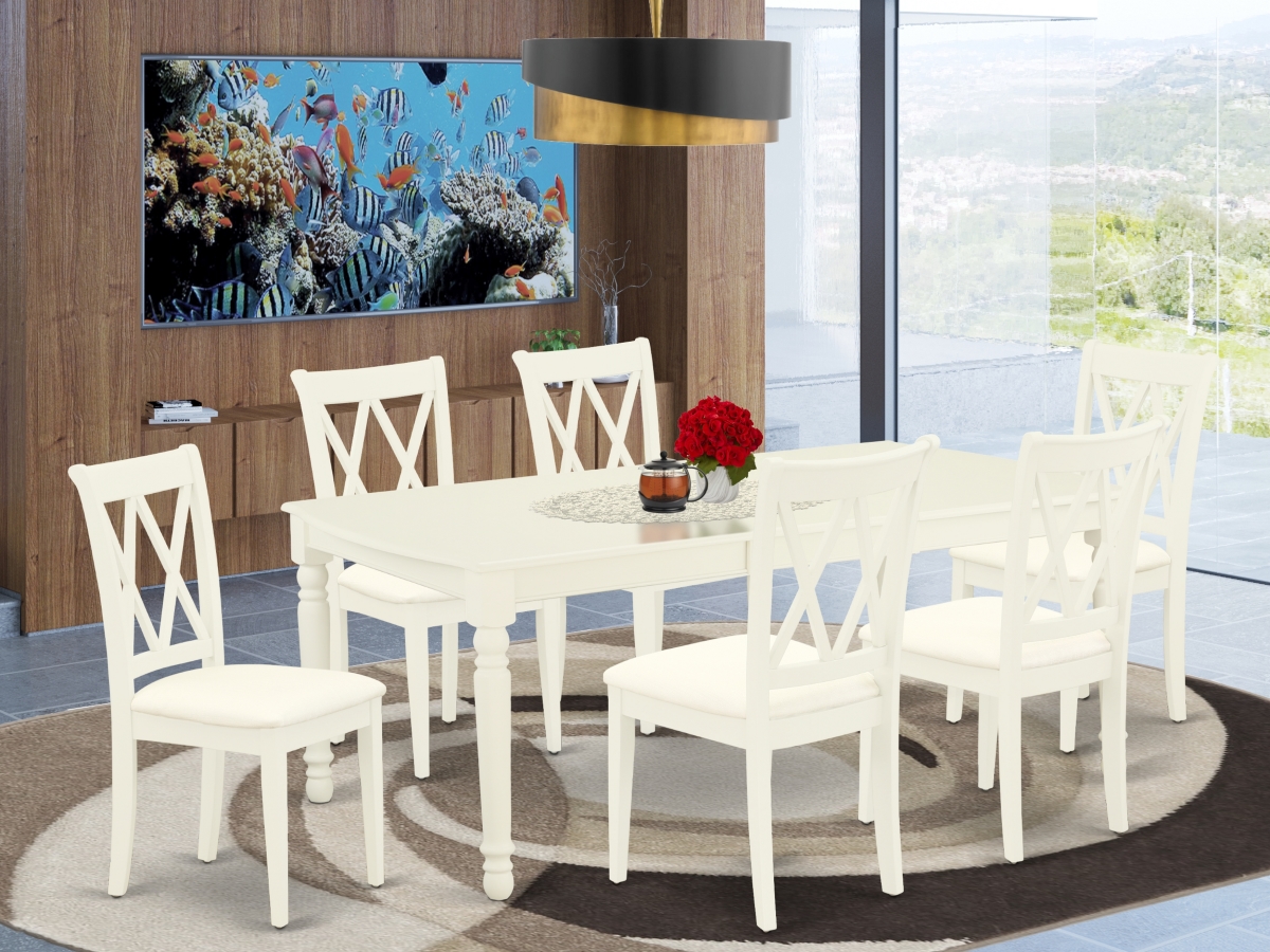 7 Piece Dover Dinette Set - Linen White