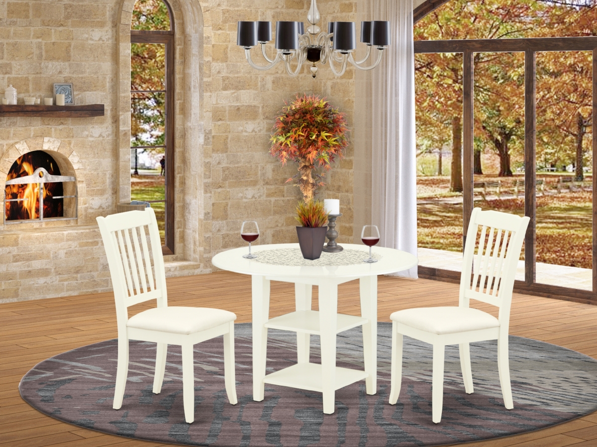 3 Piece Sudbury Dinette Set - Linen White