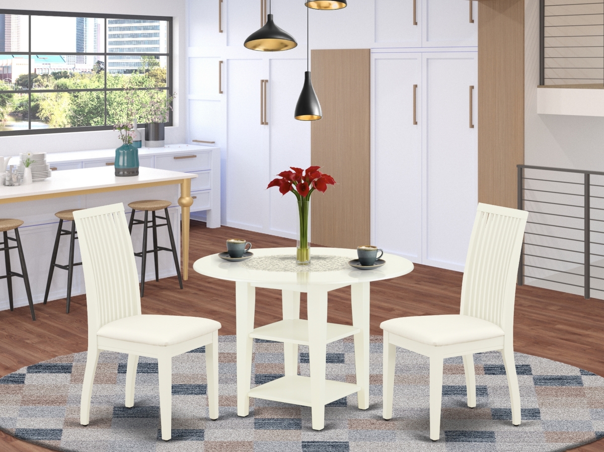 3 Piece Sudbury Dinette Set - Linen White