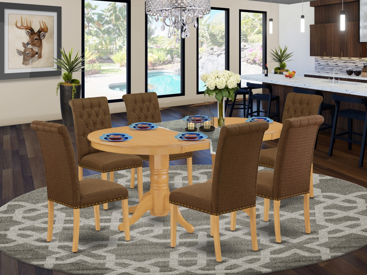 7 Piece Vancouver Dinette Set - Oak & Dark Coffee