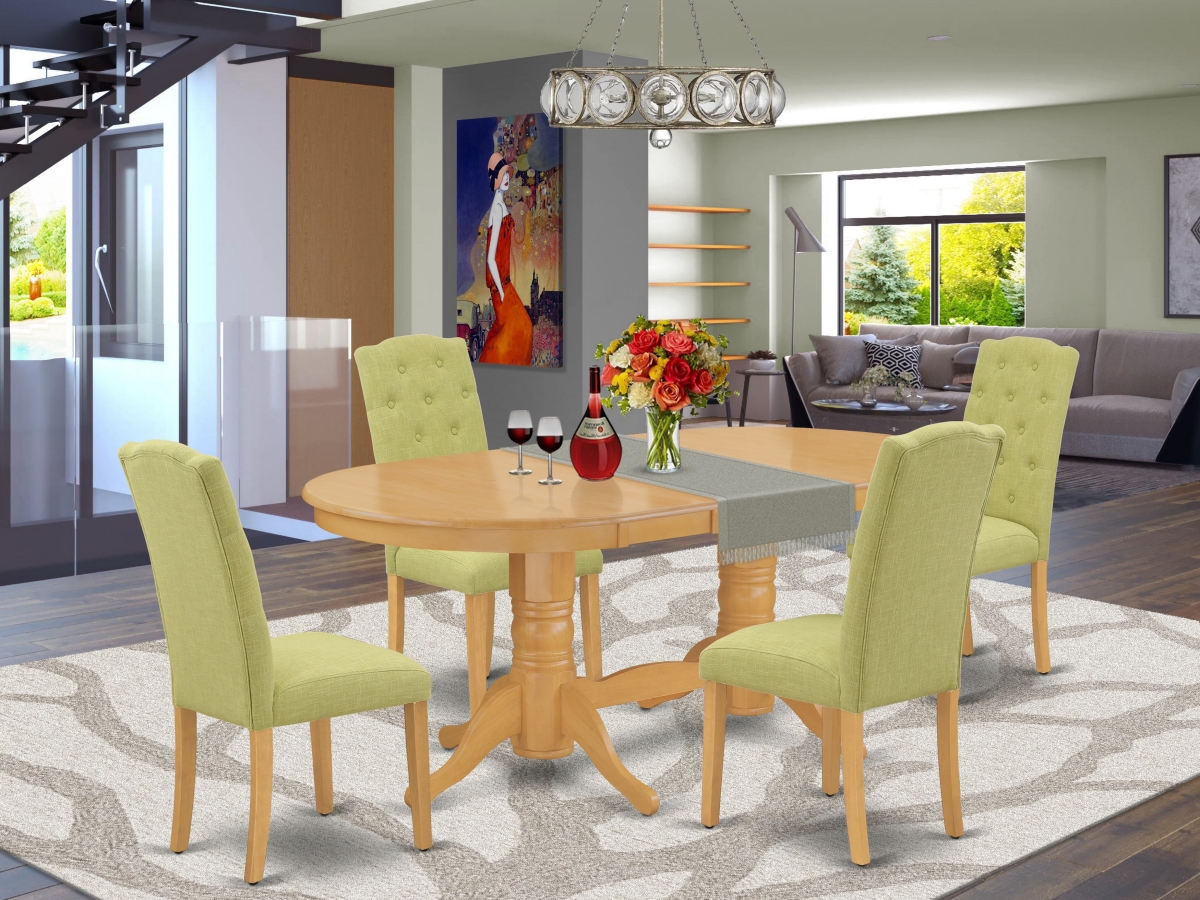 5 Piece Vancouver Dining Set - Oak & Dark Coffee