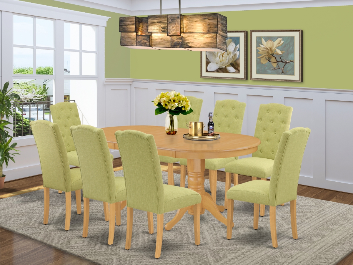 9 Piece Vancouver Dining Set - Oak & Dark Coffee