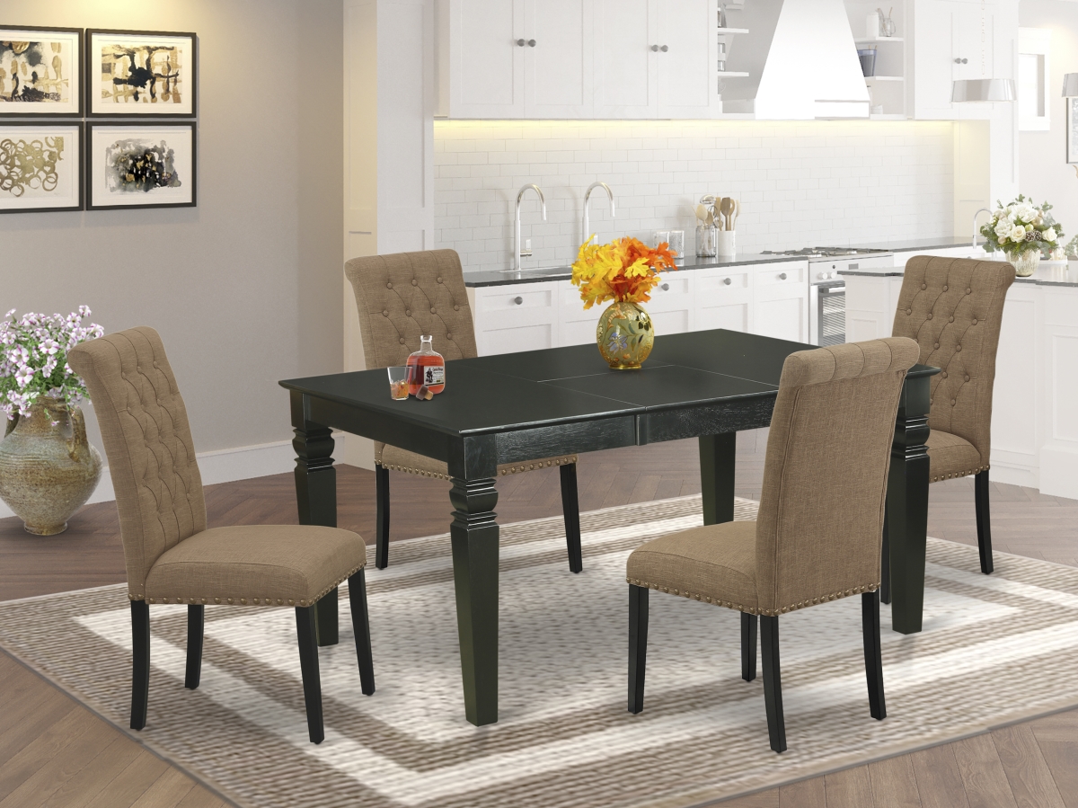 WEBR5-BLK-17 5 Piece Weston Dining Set - Black & Light Sable