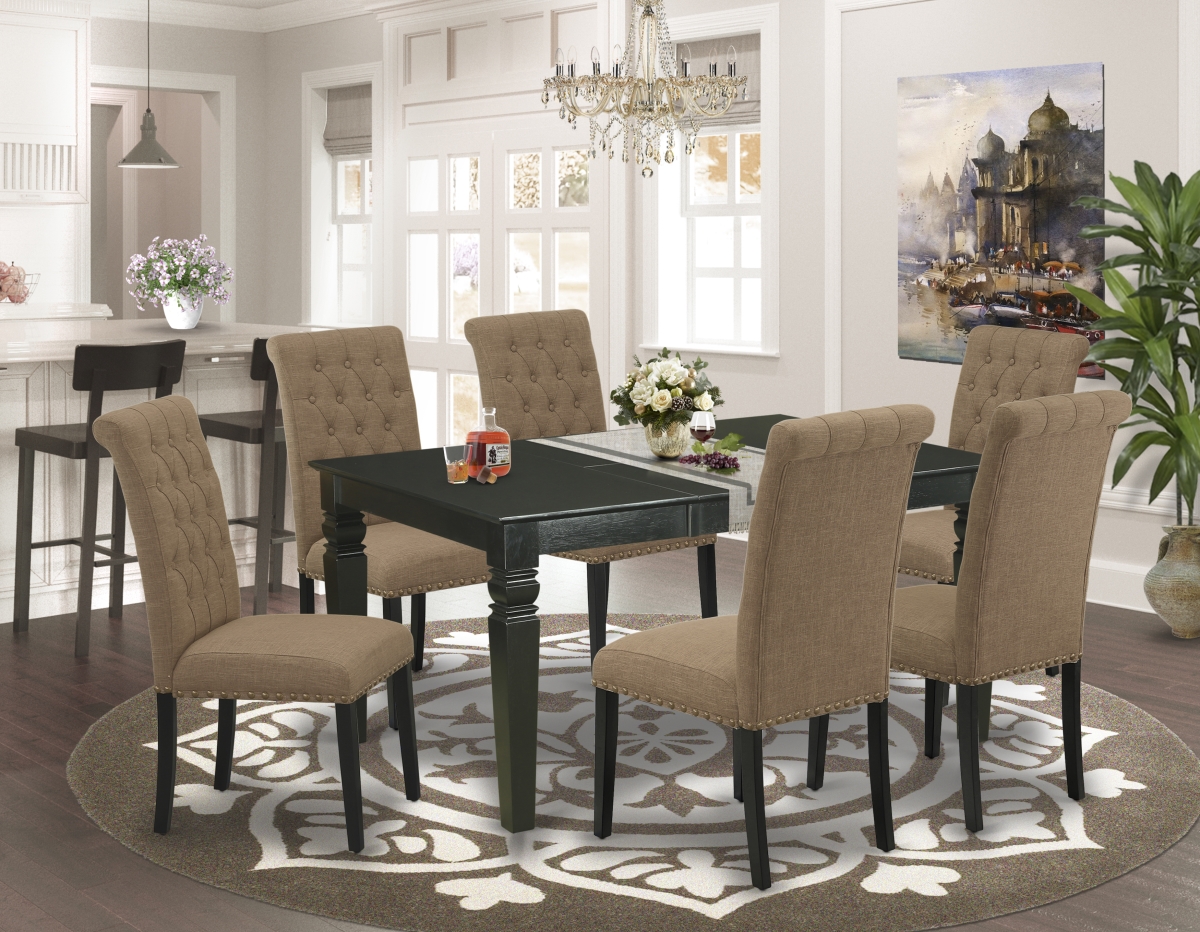 7 Piece Weston Dinette Set - Black & Light Sable