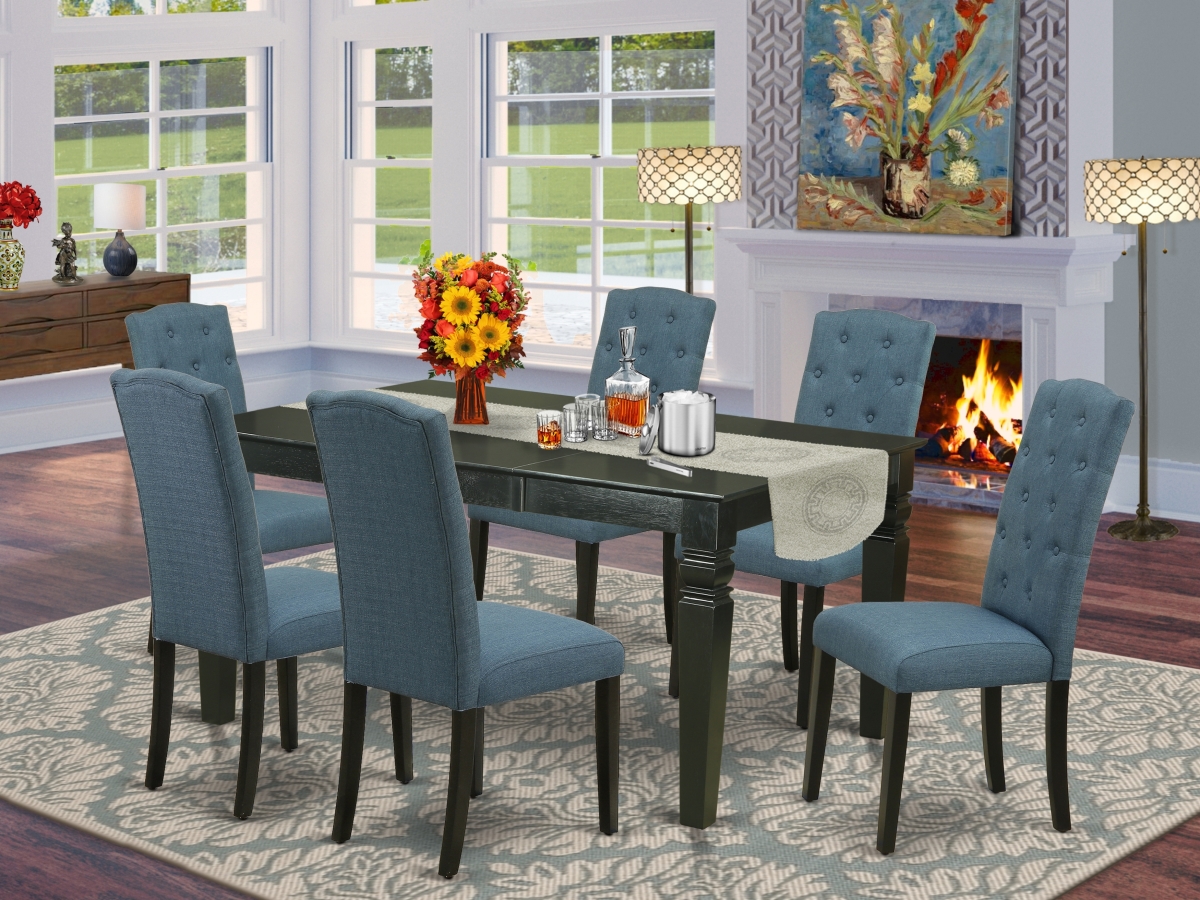 7 Piece Weston Dinette Set - Black & Blue