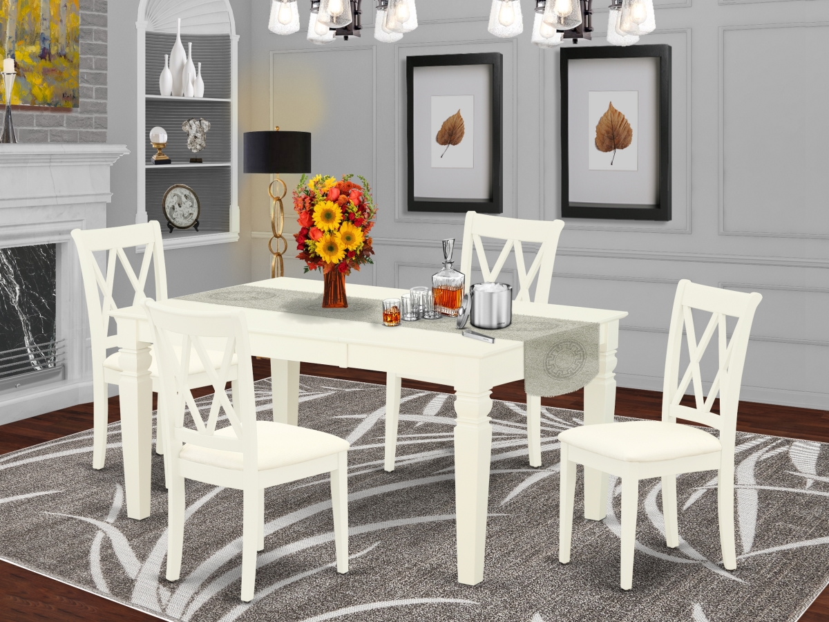 WECL5-WHI-C 5 Piece Weston Dining Set - Linen White