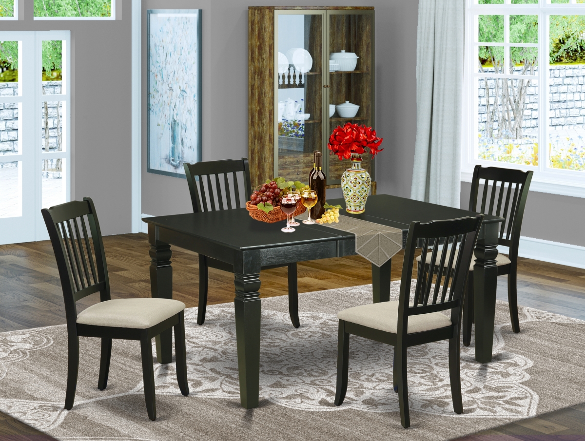 WEDA5-BLK-C 5 Piece Weston Dining Set - Black