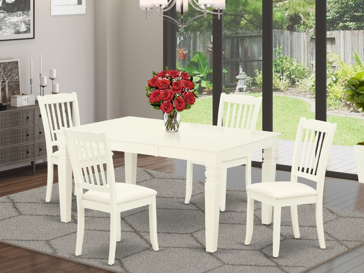 5 Piece Weston Dining Set - Linen White