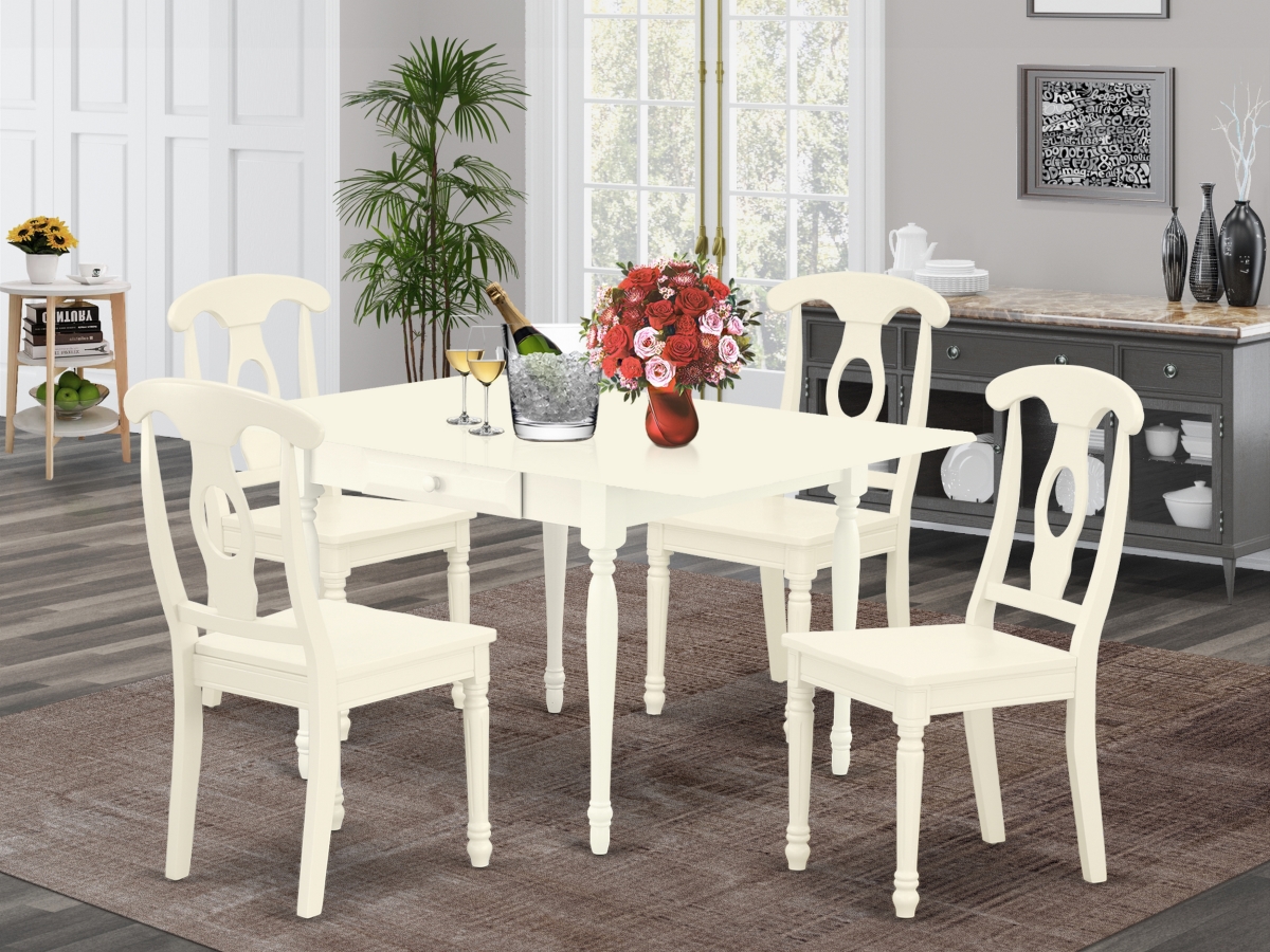 5 Piece Monza Dinette Set - Linen White