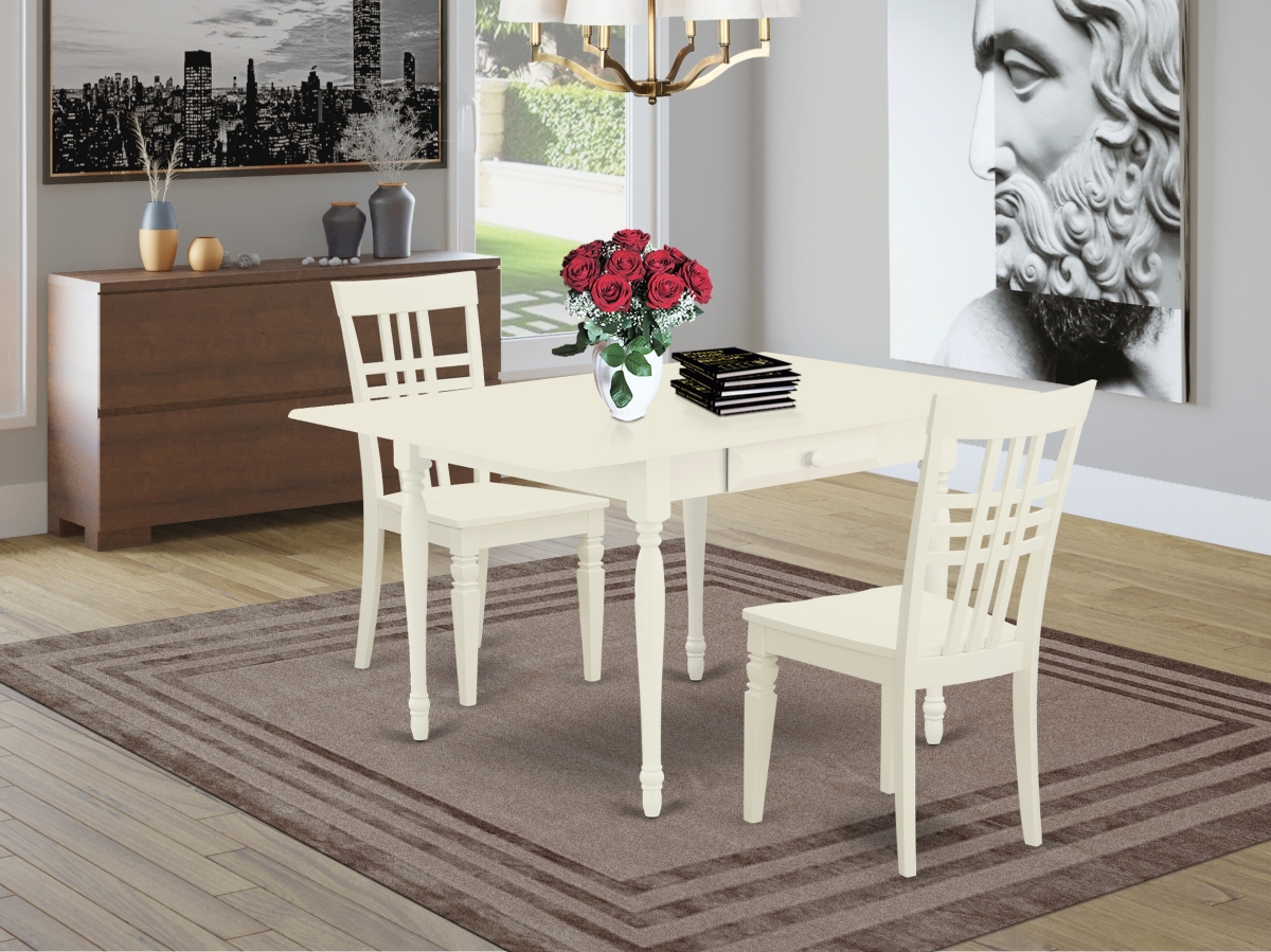 3 Piece Monza Dining Table Set - Linen White