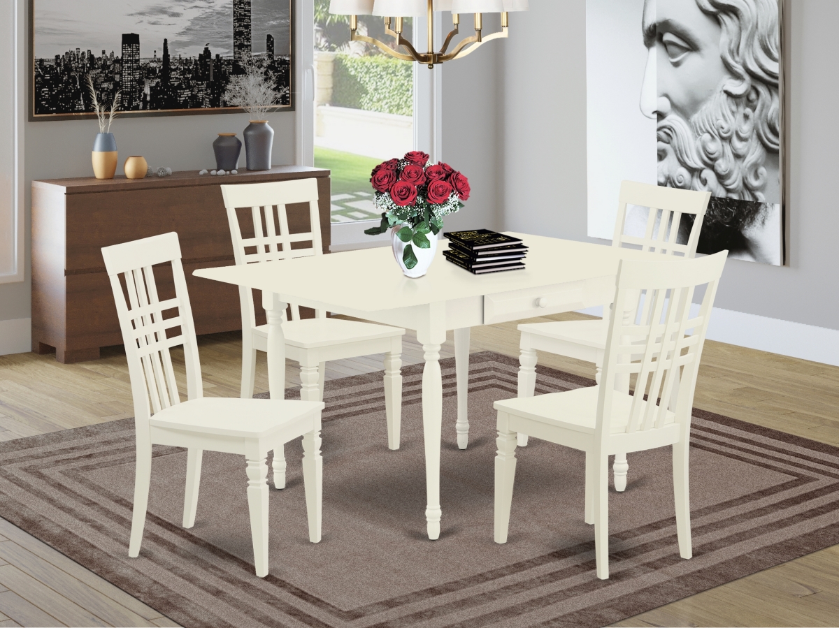 5 Piece Monza Dining Table Set - Linen White