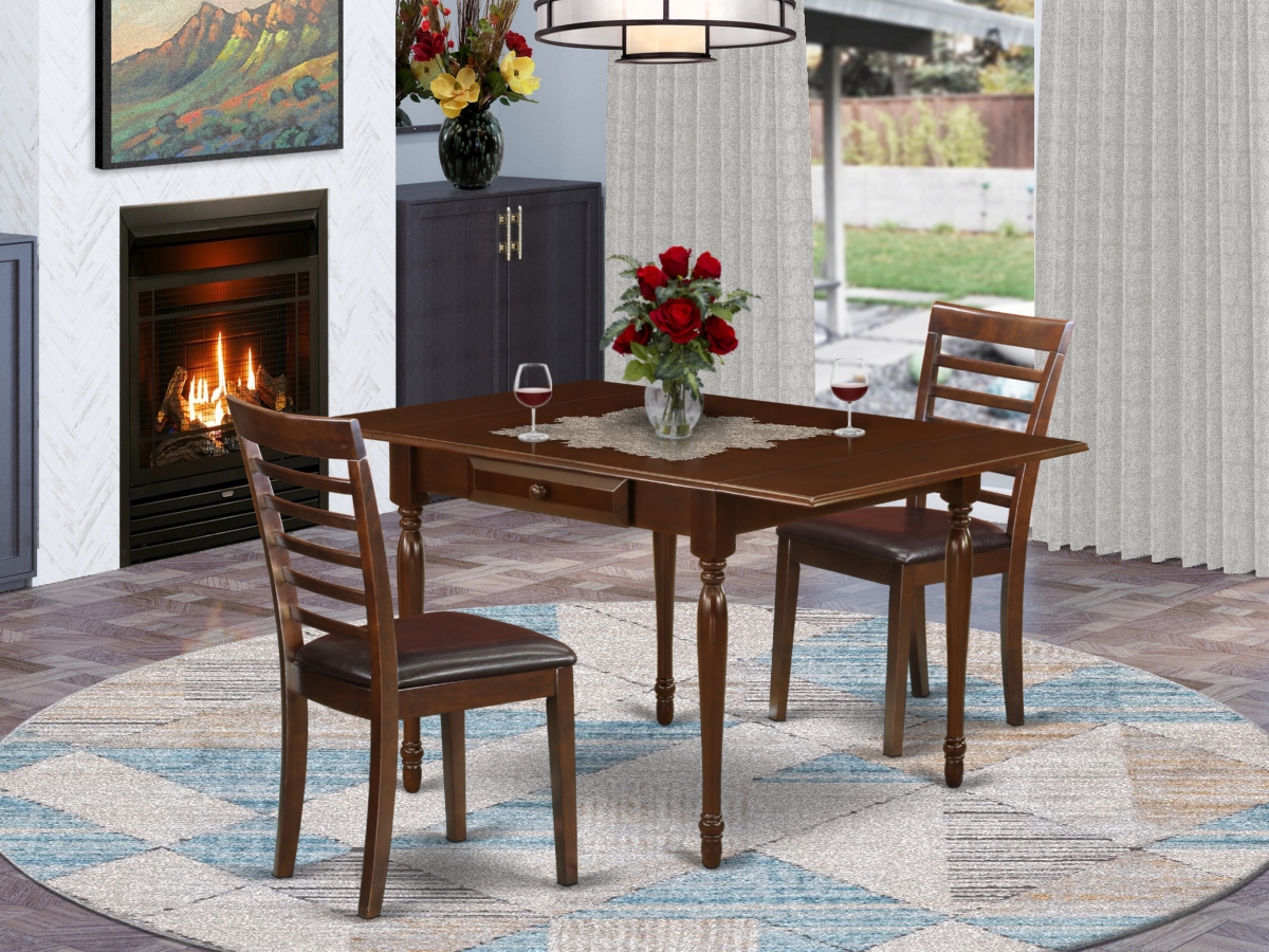 3 Piece Monza Dining Table Set - Mahogany