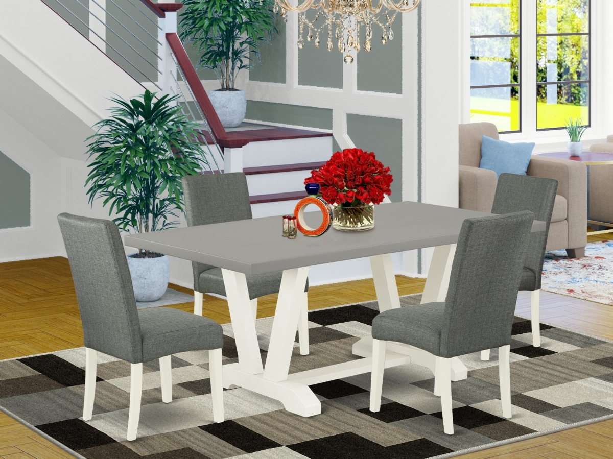 5 Piece V-Style Dinette Set - Gray & Cement