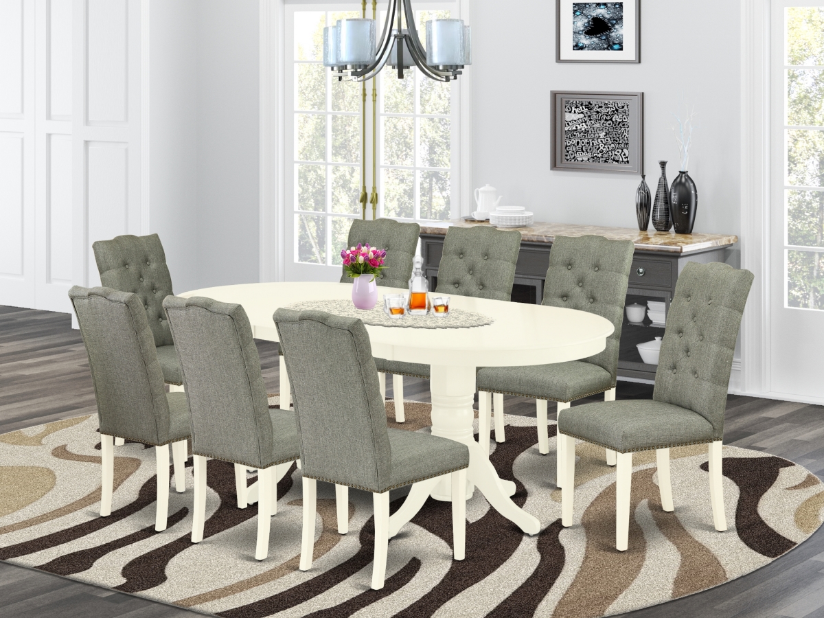 9 Piece Vancouver Dining Set - Linen White