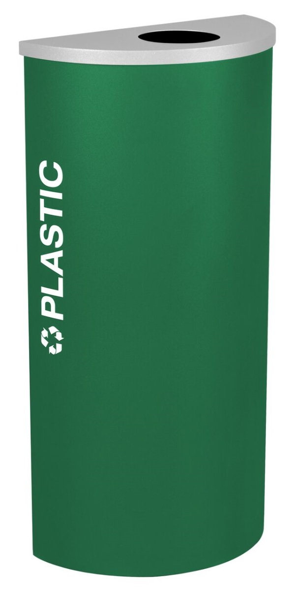 Picture of Ex-Cell Kaiser RC-KDHR-PL EGX Kaleidoscope 8 Gallon Half Round Recycle Bin for Plastic&#44; Emerald Texture