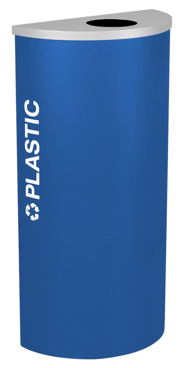 Picture of Ex-Cell Kaiser RC-KDHR-PL RYX Kaleidoscope 8 Gallon Half Round Recycle Bin for Plastic&#44; Royal Blue Texture