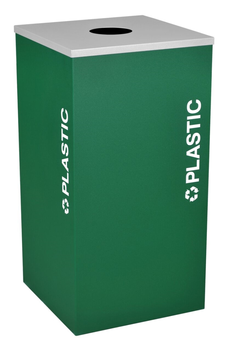 Picture of Ex-Cell Kaiser RC-KDSQ-PL EGX Square Recycling Receptacle with Plastic Decal&#44; Emerald Texture