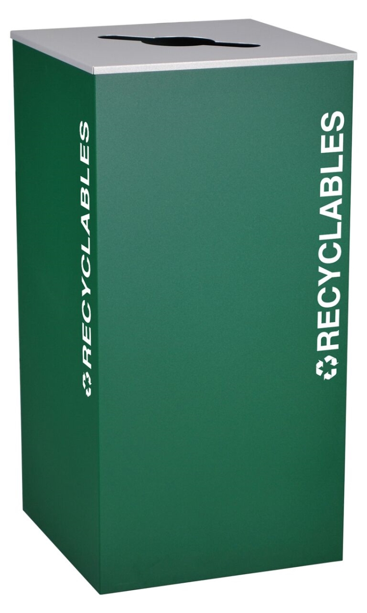 Picture of Ex-Cell Kaiser RC-KD36-R EGX 36 Gallon Square Recycling Receptacle&#44; Emerald