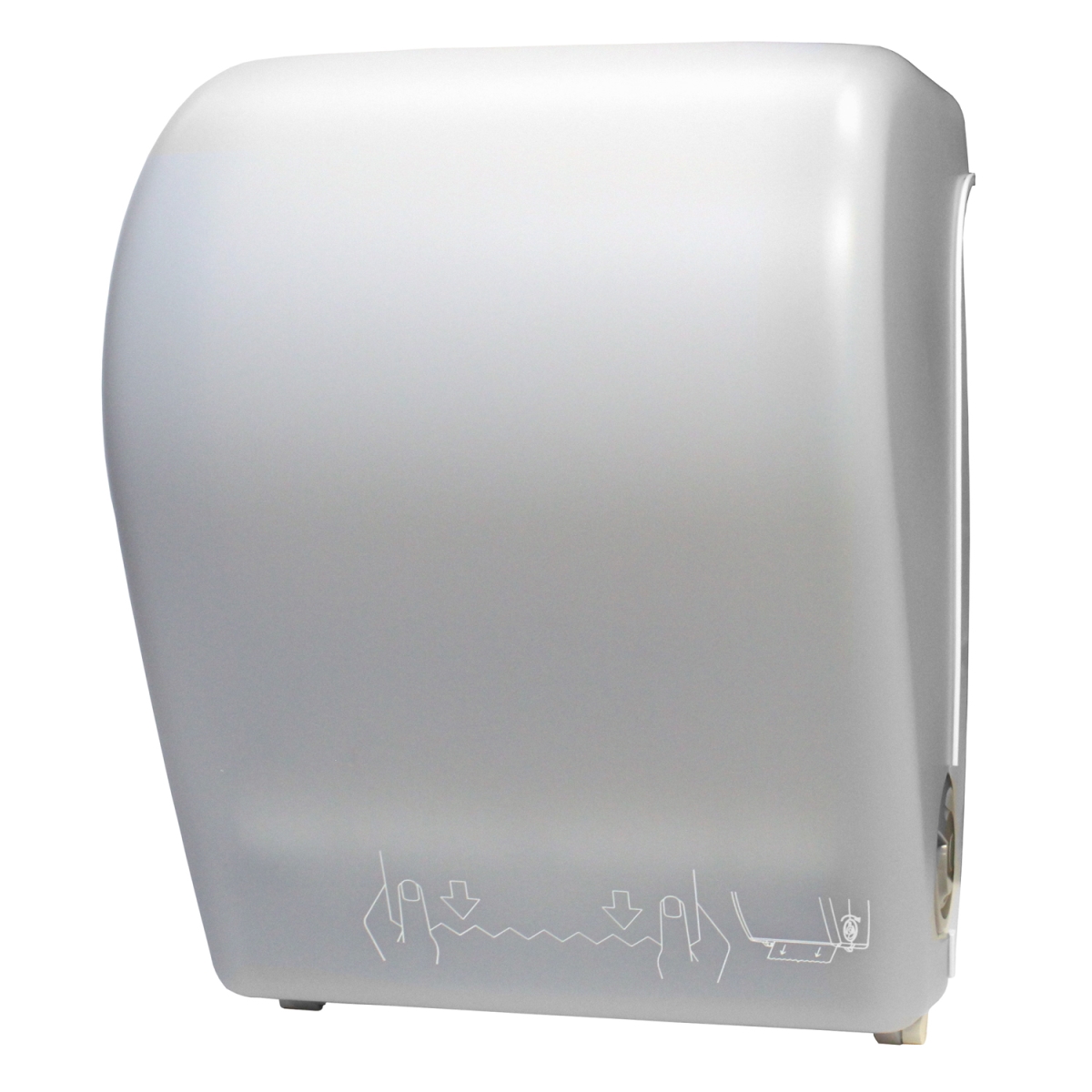 Hands Free Auto-Cut Roll Towel Dispenser, White Translucent