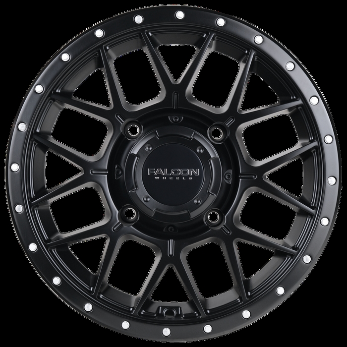 X1-5727-10-MBK 15 x 7 in. X1 Gunner Series UTV Cast Aluminum Wheel, Full Matte Black -  Falcon Wheels