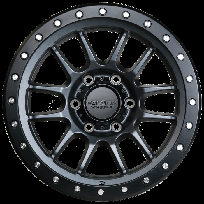 T7-7983-0-MGN 17 x 9 in. T7 Series Cast Aluminum Wheel, Matte Gunmetal with Black Ring